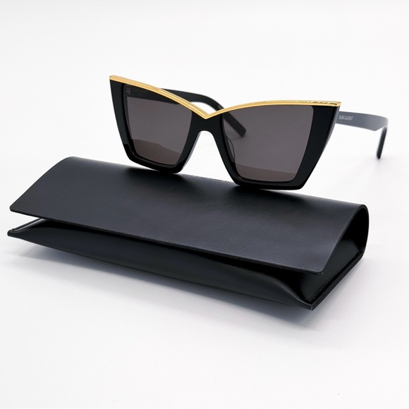 SAINT LAURENT SL570 SUNGLASSES 001 GOLD BLACK WOMEN SL570 SUNGLASSES - Picture 7 of 10